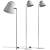 Minimalist White Tilt S Floor Lamp 3D model small image 2
