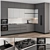 Modern Gray and White Kitchen Cabinets 3D model small image 1