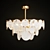 Elegant Smoked Glass Disc Chandelier 3D model small image 1