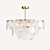 Elegant Smoked Glass Disc Chandelier 3D model small image 2