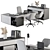 Gray and Black Manager Desk - Office Furniture 3D model small image 1