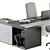 Gray and Black Manager Desk - Office Furniture 3D model small image 4