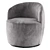 Velvet Grey Swivel Armchair - JYSK BOESLUNDE 3D model small image 2