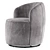 Velvet Grey Swivel Armchair - JYSK BOESLUNDE 3D model small image 4