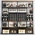 Industrial Standing Wine Rack with Glass Rack 3D model small image 1
