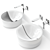 Mizu Coppia Ceramic Washbasin - Elegant and Compact 3D model small image 3