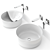 Mizu Coppia Ceramic Washbasin - Elegant and Compact 3D model small image 1