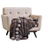 Engage Azure Leather Armchair 3D model small image 5