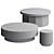 Sleek Round Drum Side Table 3D model small image 2