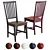 Stylish Village Wood Dining Chair 3D model small image 1