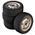 Vintage Low Poly Wheels 3D model small image 1