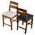 Crate & Barrel Basque Bar Stool: Solid Wood, Timeless Design 3D model small image 4