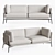 Cloud LN3 2: Warm Black with Hot Madison 724 Double Sofa 3D model small image 1