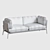 Cloud LN3 2: Warm Black with Hot Madison 724 Double Sofa 3D model small image 4