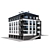Modern Multi-storey Apartment House 3D model small image 2