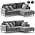 Elegant Corner Sofa: Markful 3D model small image 1