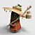 Desert Cowboy Cactus Figurine 3D model small image 2