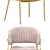 Elegant Velvet Gold Chair 3D model small image 2