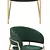 Elegant Velvet Gold Chair 3D model small image 3