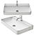 Lunar Serenity: Moon-inspired Ceramic Washbasin 3D model small image 2