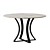 Elegant 48" Travertine Marble Dining Table 3D model small image 1