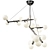 Elegant 27-Light Black Chandelier 3D model small image 3