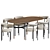 Elegant Inesse Chair & Harri Table Dining Set 3D model small image 5