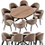  Elegant La Fontain Dining Chair and Astra Table Set 3D model small image 2