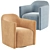 Blu Dot About Face Swivel Chair - Modern Velvet Lounge Seating 3D model small image 3