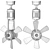 Outdoor Iron Ceiling Fan with Remote 3D model small image 7