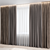 Modern Scandinavian Beige Curtains 3D model small image 2