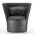 Luxurious Dark Green Fabric Armchair 3D model small image 3