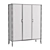 Versatile City Wardrobe with 3 Fronts - Ultimate Storage Solution 3D model small image 2