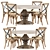 Carterville Solid Leeds Wood Dining Table 3D model small image 1