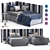 Day Bed Set with Attached and Five-Color Texture 3D model small image 1