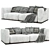 Modern Lario Flexform Double Sofa 3D model small image 4
