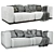 Modern Lario Flexform Double Sofa 3D model small image 9