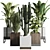 163-Piece Plant Box: Wooden & Concrete Indoor/Outdoor Vase Collection 3D model small image 1