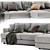 Modern West Elm Haven Double Wide Sofa 3D model small image 4