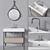 Galassia Furniture Set: Sink, Mirror, Furniture 3D model small image 3