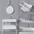 Galassia Furniture Set: Sink, Mirror, Furniture 3D model small image 4