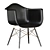 Modern Black Eames Style Dining Chair 3D model small image 1