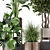 Wood and Concrete Indoor Plant Set 3D model small image 6