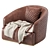 Elegant Leather Armchair: RUDAS 01 3D model small image 3