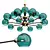 Thalia Blue Glass Chandelier: Elegant Lighting Solution 3D model small image 1