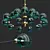 Thalia Blue Glass Chandelier: Elegant Lighting Solution 3D model small image 2