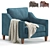 Paidge Velvet and Leather Chair: Elegant and Versatile 3D model small image 1