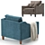Paidge Velvet and Leather Chair: Elegant and Versatile 3D model small image 3