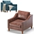 Paidge Velvet and Leather Chair: Elegant and Versatile 3D model small image 4