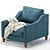 Paidge Velvet and Leather Chair: Elegant and Versatile 3D model small image 6